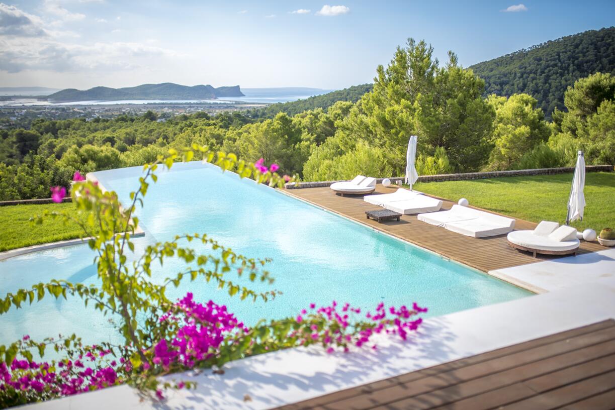 Mediterranean garden and sea-view villa in Ibiza