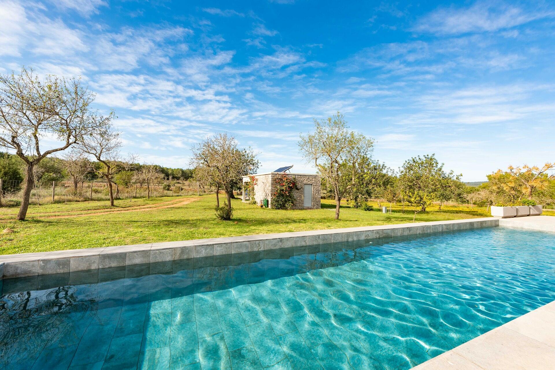 Ibiza villa with solar panels installed on the roof
