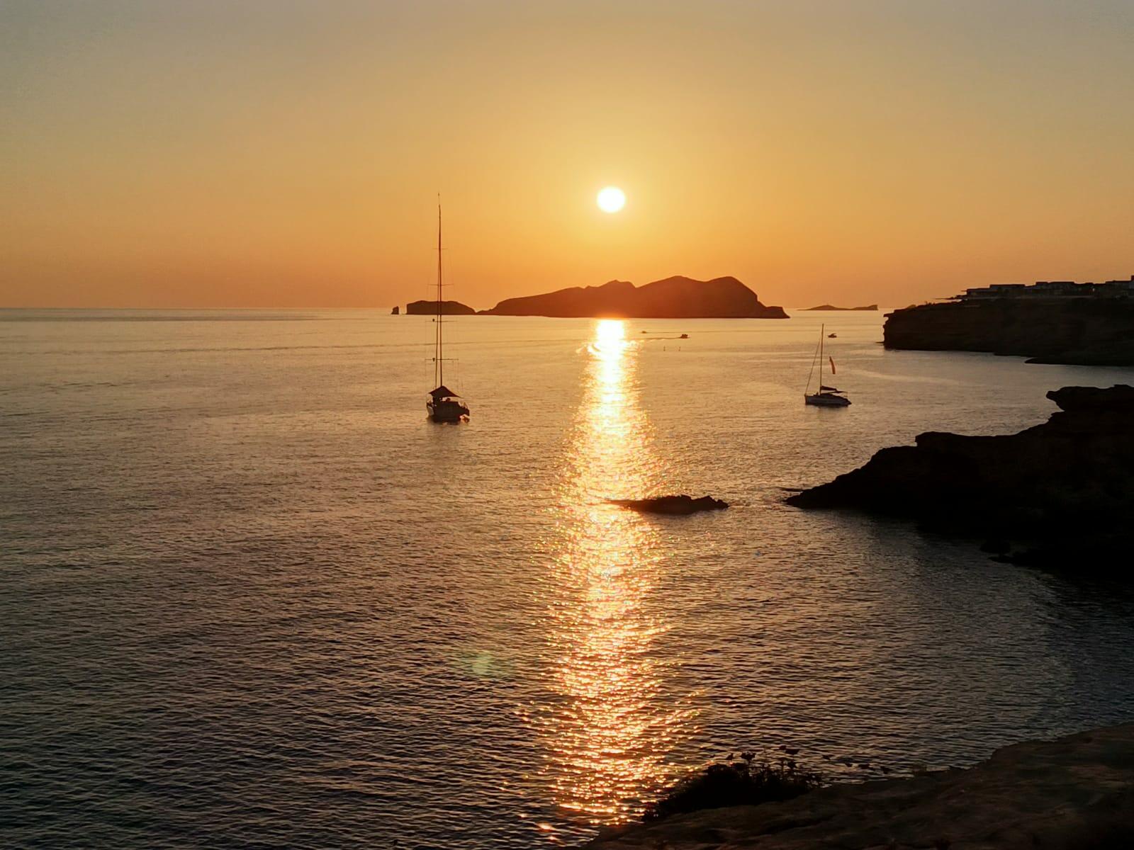 Private boat charter on clear blue water in Ibiza